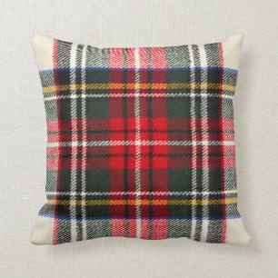 Scottish tartan pattern. Red and white wool plaid Throw Pillow