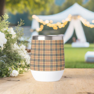 Scottish Tartan Pattern Thermal Wine Tumbler