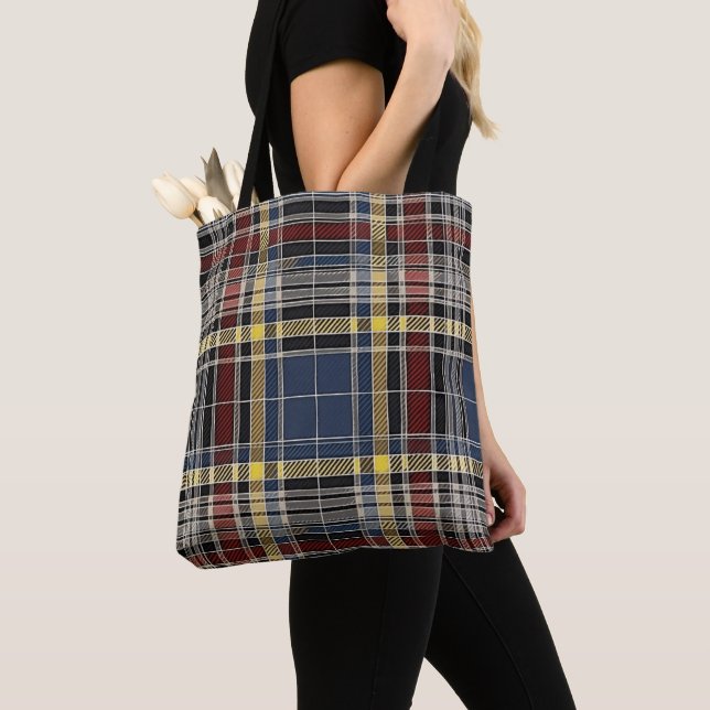 Scottish Tartan Pattern Tote Bag (Close Up)