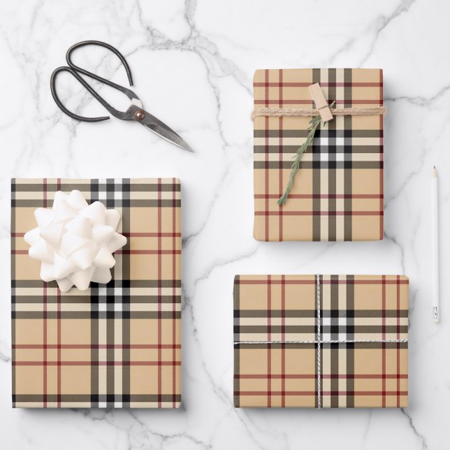 Scottish Tartan Pattern Wrapping Paper Sheets (Front)