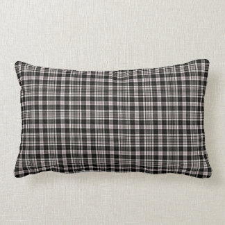 Scottish Tartan Plaid, black and tan checks Lumbar Pillow