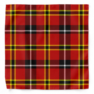 Scottish Tartan Plaid Black Yellow White Red Bandana