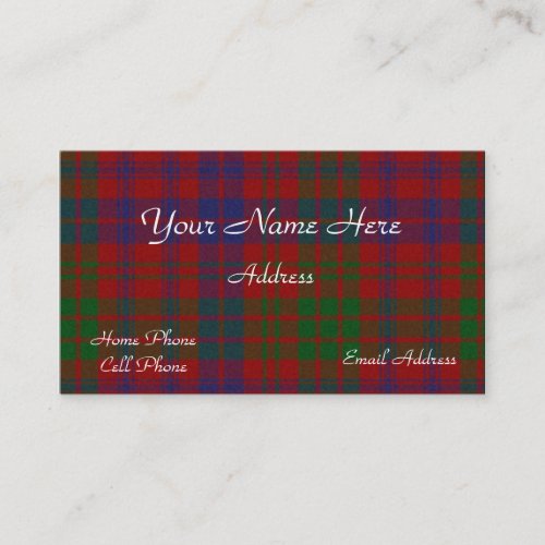 Scottish Tartan Plaid Business Card