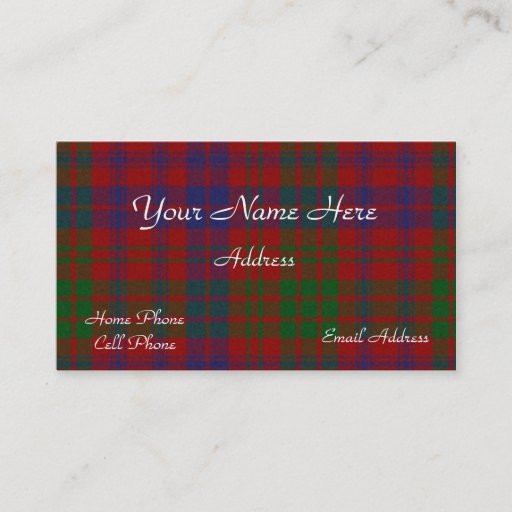 Customizable Scottish Tartan Plaid Business Card
