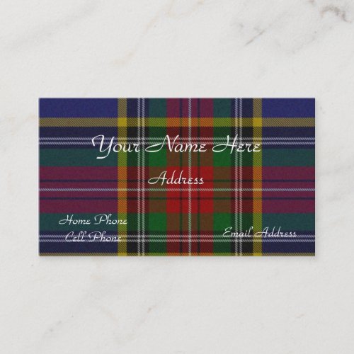 Scottish Tartan Plaid Business Card