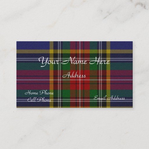 Customizable Scottish Tartan Plaid Business Card