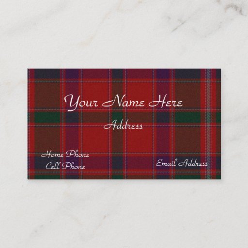 Customizable Scottish Tartan Plaid Business Card