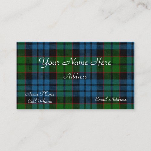 Scottish Tartan Plaid Business Card