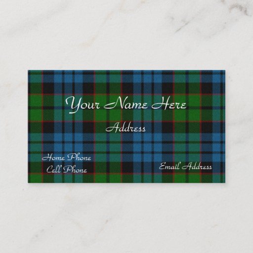 Customizable Scottish Tartan Plaid Business Card