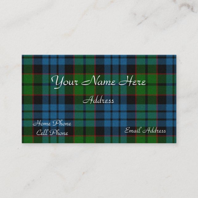 Scottish Tartan Plaid Business Card (Front)