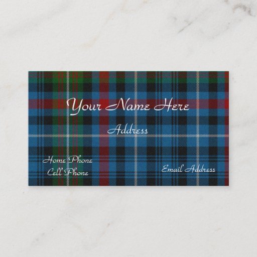 Customizable Scottish Tartan Plaid Business Card