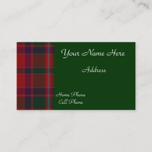 Scottish Tartan Plaid Business Card