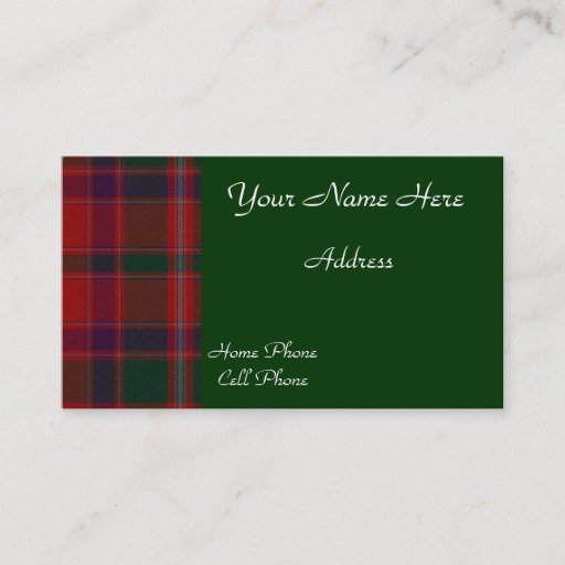 Customizable Scottish Tartan Plaid Business Card