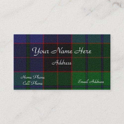 Scottish Tartan Plaid Business Card