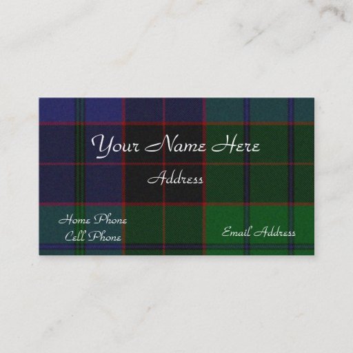 Customizable Scottish Tartan Plaid Business Card