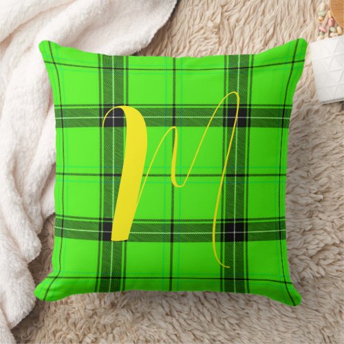 Scottish Tartan Plaid Nature - Green Scotland Throw Pillow