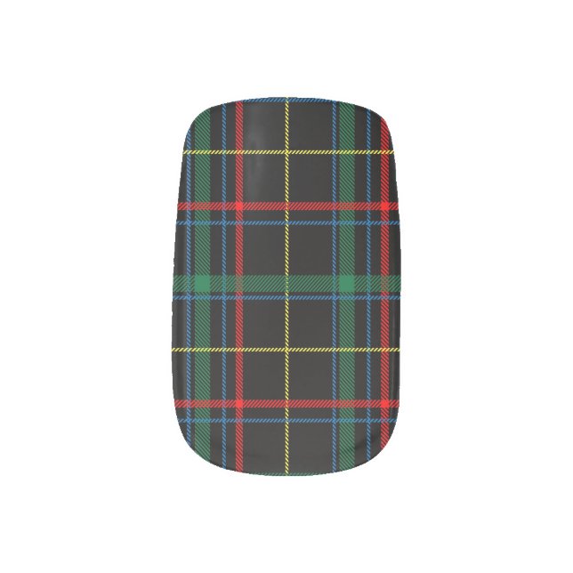 Scottish Tartan Plaid Pattern Minx Nail Art (Left Thumb)