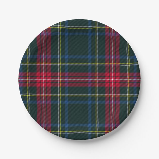 Scottish Tartan Plaid Pattern Paper Plates (Front)