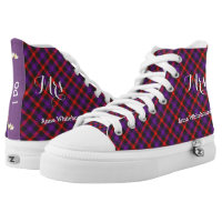 Scottish Tartan Plaid Personalized Brides Wedding High-Top Sneakers