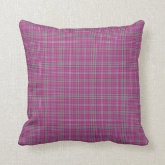Scottish Tartan Plaid, pink checks cyan details Throw Pillow