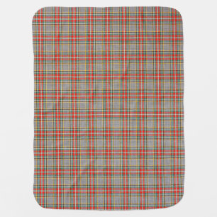 Scottish tartan: red-green-yellow pattern. baby blanket