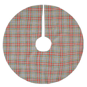 Scottish tartan: red-green-yellow pattern. brushed polyester tree skirt