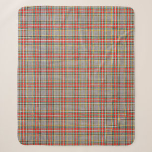 Scottish tartan: red-green-yellow pattern. sherpa blanket