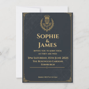 Scottish Tartan & Thistle Wedding Invitation