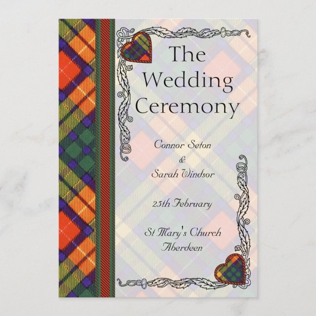 Scottish Tartan Wedding program - Buchanan (Front)