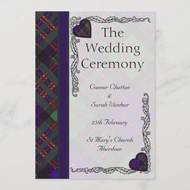 Scottish Tartan Wedding program - Macdonald Clan (Front)