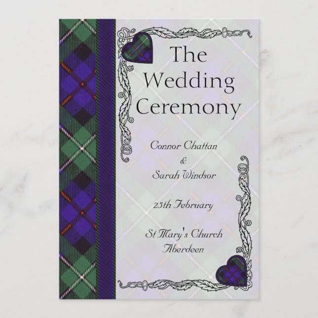 Scottish Tartan Wedding program - Mackenzie (Front)