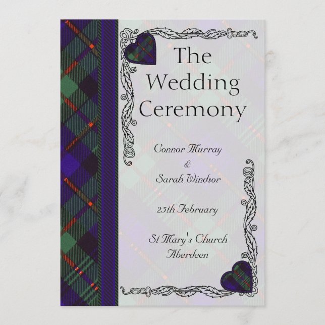 Scottish Tartan Wedding program - Murray (Front)
