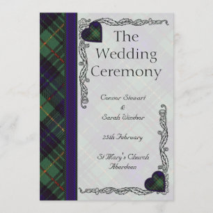 Scottish Tartan Wedding program - Stewart Hunting