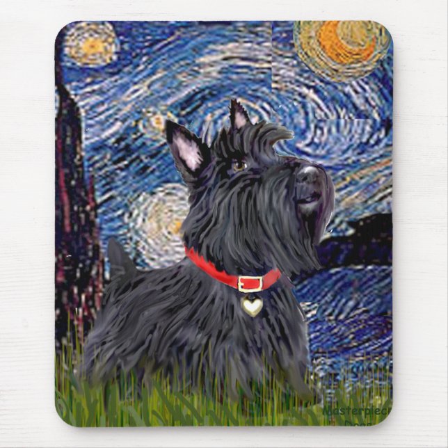 Scottish Terrier 6 - Starry Night (Vertical) Mouse Pad (Front)