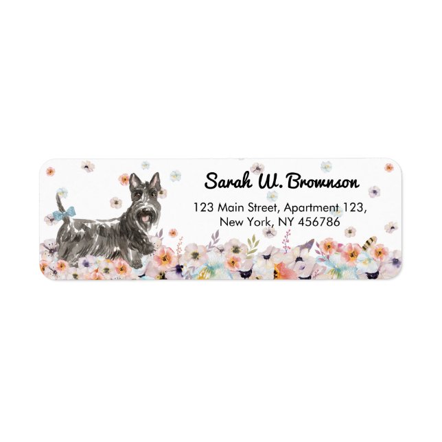 Scottish Terrier Abeerdenie Dog Label (Front)