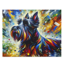 Scottish Terrier Acrylic Art: Black Scottie