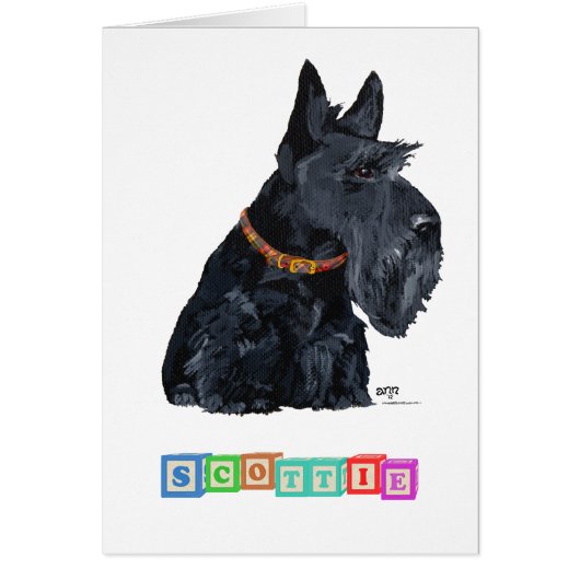 Scottish Terrier Alphabet Blocks Cards (Front)