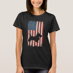 Scottish Terrier American Flag Usa Dog Puppy Us T-Shirt