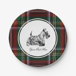 Scottish Terrier and Blackwatch Personalize Paper Plates