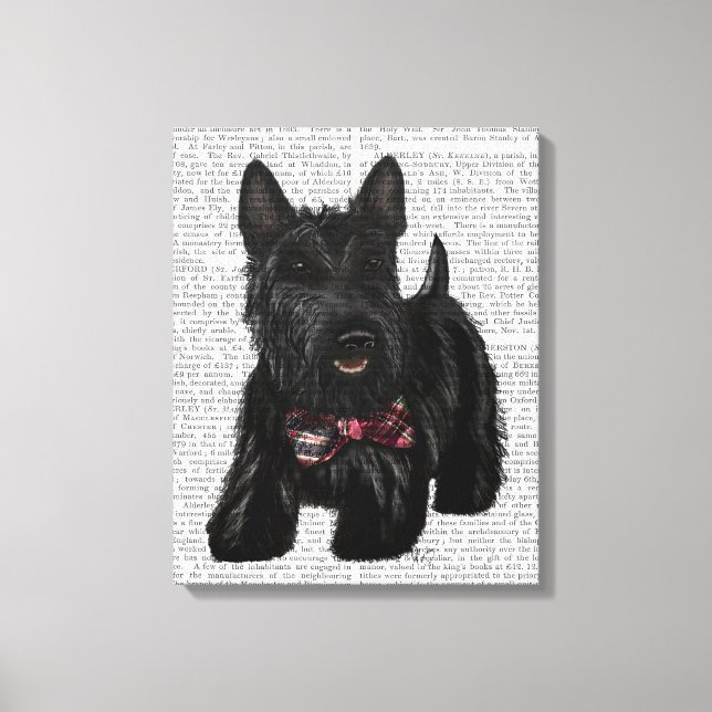 Scottish Terrier and Bow Canvas Print (Front)