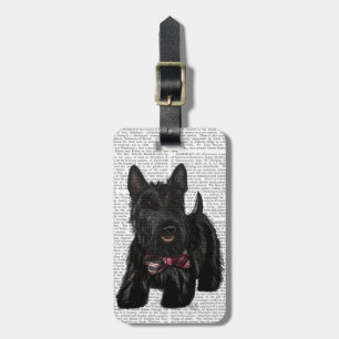 Scottish Terrier and Bow Luggage Tag