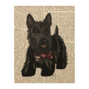 Scottish Terrier and Bow Wood Wall Decor