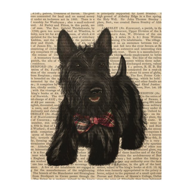 Scottish Terrier and Bow Wood Wall Decor (Front)