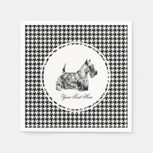 Scottish Terrier and Houndstooth Personalize Napkins