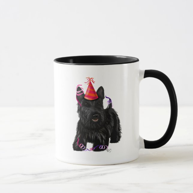 Scottish Terrier and Party Hat Mug (Right)