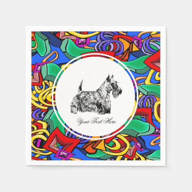 Scottish Terrier and Pop Art  Napkins (Front)