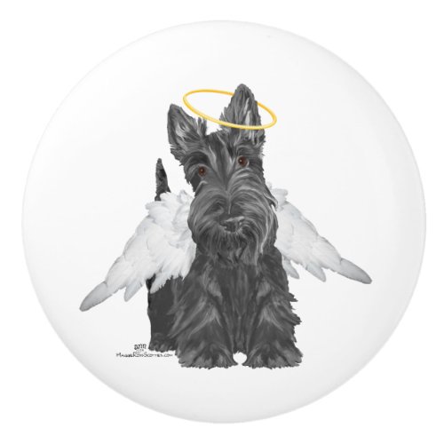 Scottish Terrier Angel Ceramic Knob