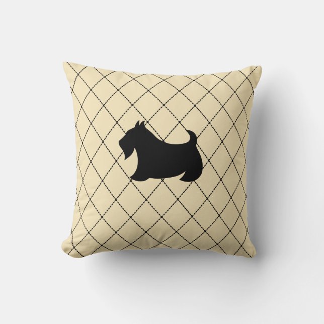 Scottish Terrier Argyle Pillow (Front)