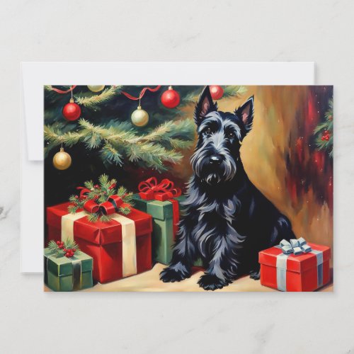 Scottish Terrier at Christmas Card