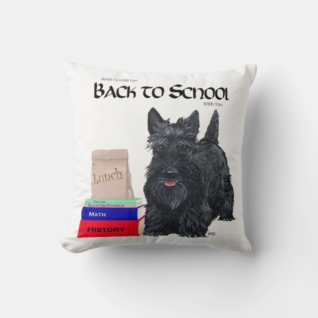 Scottish Terrier Back to School Throw Pillow (Front)